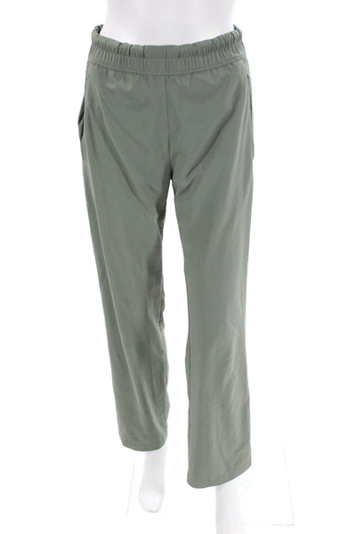 James Perse Womens Elastic Drawstring Waist Straight Leg Pants Green Size 0