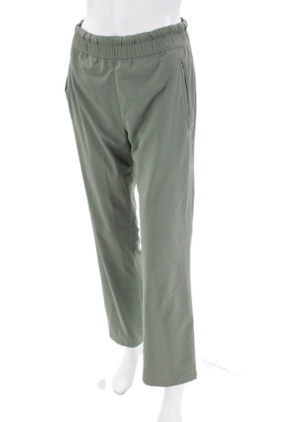 James Perse Womens Elastic Drawstring Waist Straight Leg Pants Green Size 0