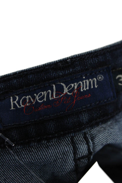 Raven Denim Womens Cotton Dark Wash Denim Low-Rise Bootcut Jeans Blue Size 31