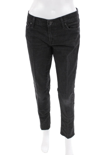 7 For All Mankind Womens Cotton 5 Pocket Low-Rise Skinny Jeans Black Size 30