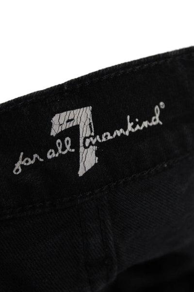 7 For All Mankind Womens Cotton 5 Pocket Low-Rise Skinny Jeans Black Size 30