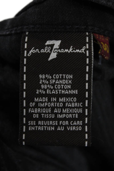 7 For All Mankind Womens Cotton 5 Pocket Low-Rise Skinny Jeans Black Size 30