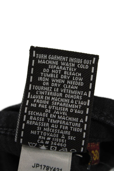 7 For All Mankind Womens Cotton 5 Pocket Low-Rise Skinny Jeans Black Size 30