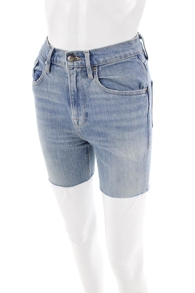 Frame Denim Womens Cotton Five Pocketed Distressed Denim Shorts Blue Size 23