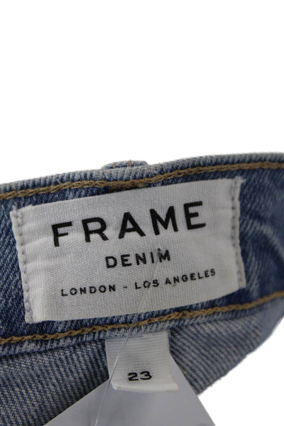 Frame Denim Womens Cotton Five Pocketed Distressed Denim Shorts Blue Size 23