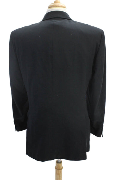 Boss Hugo Boss Mens Wool Long Sleeve Button Lined Collar Blazer Navy Size EUR 40