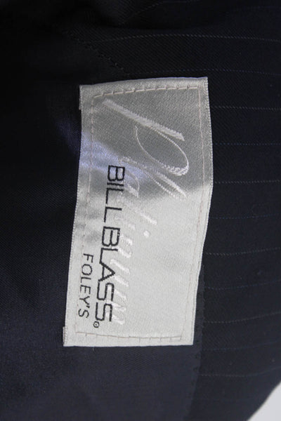 Bill Blass Mens Wool Textured Striped Button Long Sleeve Blazer Navy Size EUR 38