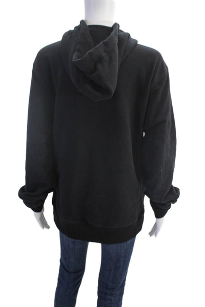 Cloudflare Womens Cotton Full Zippered Hooded Basic Jacket Black Size M
