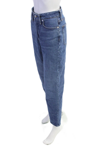 Madewell Womens Cotton Curvy Perfect Vintage Straight Jeans Blue Size 27