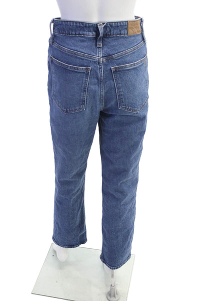 Madewell Womens Cotton Curvy Perfect Vintage Straight Jeans Blue Size 27