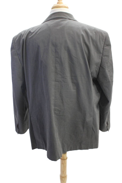 Robert Barakett Mens Cotton Notched Collar Long Sleeve Blazer Gray Size 52