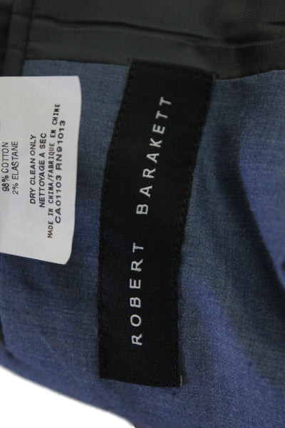 Robert Barakett Mens Cotton Notched Collar Long Sleeve Blazer Gray Size 52