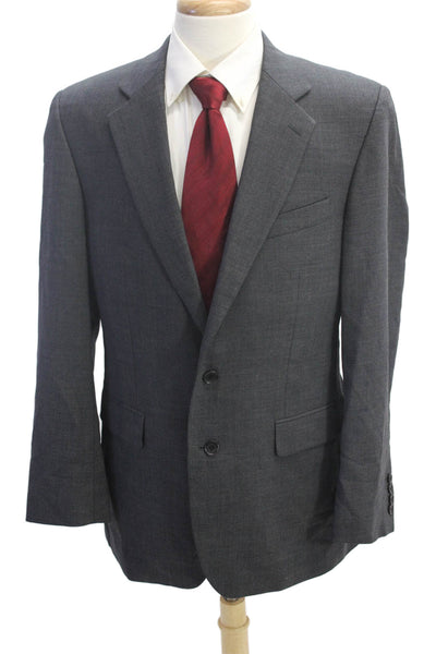 Charles Tyrwhitt Mens Wool Notched Collar Long Sleeve Blazer Gray Size 42