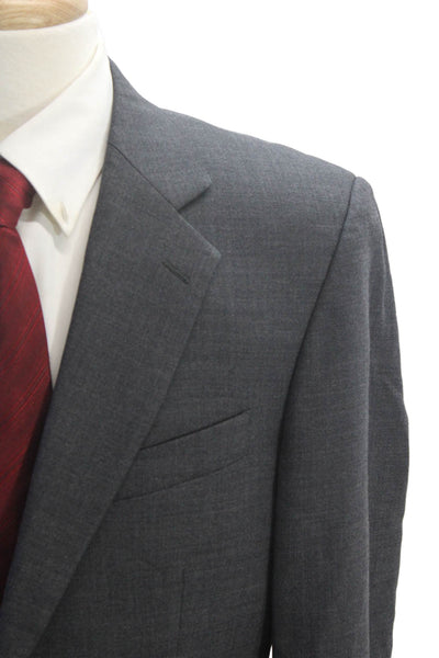 Charles Tyrwhitt Mens Wool Notched Collar Long Sleeve Blazer Gray Size 42