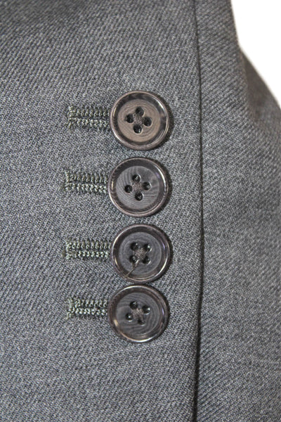 Charles Tyrwhitt Mens Wool Notched Collar Long Sleeve Blazer Gray Size 42