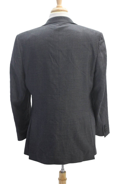 Charles Tyrwhitt Mens Wool Notched Collar Long Sleeve Blazer Gray Size 42
