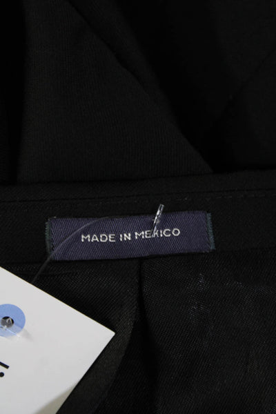 Stafford Mens Wool Collared Two-Button Long Sleeve Blazer Black Size 48