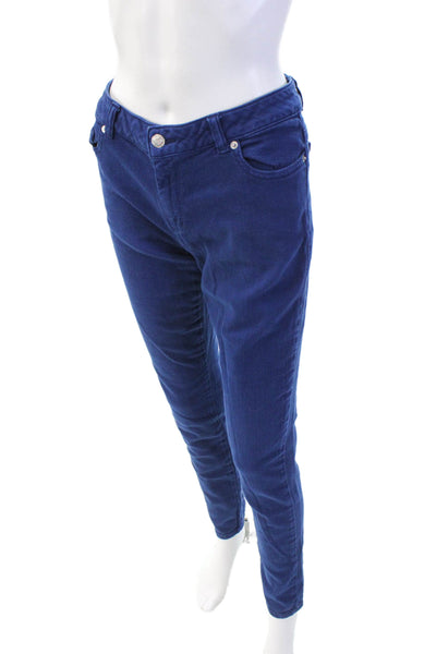 Michael Kors Womens Cotton Mid-Rise Zip Skinny Denim Jeans Blue Size 8
