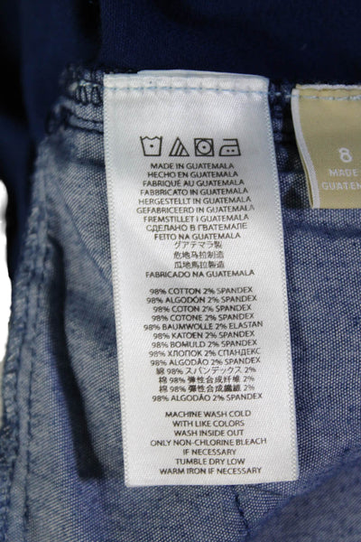 Michael Kors Womens Cotton Mid-Rise Zip Skinny Denim Jeans Blue Size 8