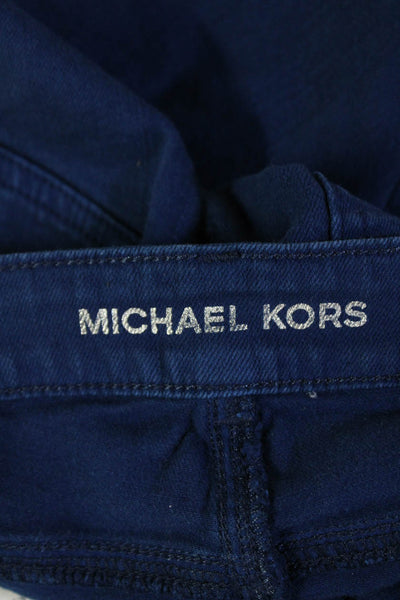 Michael Kors Womens Cotton Mid-Rise Zip Skinny Denim Jeans Blue Size 8