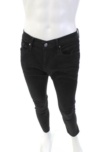 Frame Denim Mens Cotton Zippered L'Homme Skinny Jeans Black Size 30