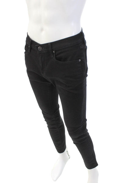 Frame Denim Mens Cotton Zippered L'Homme Skinny Jeans Black Size 30