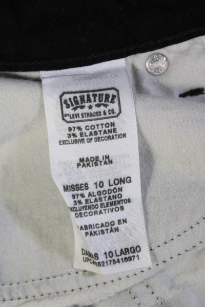 Levi Strauss & Co Girls Cotton Zippered Bootcut Denim Jeans Black Size 10