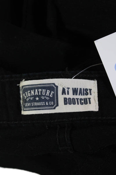Levi Strauss & Co Girls Cotton Zippered Bootcut Denim Jeans Black Size 10