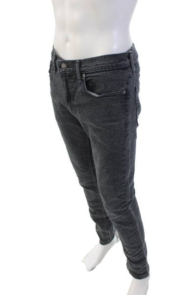 Levi Strauss & Co Mens Cotton Zippered Casual Skinny Jeans Gray Size 32