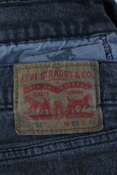 Levi Strauss & Co Mens Cotton Zippered Casual Skinny Jeans Gray Size 32