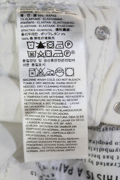 Levis Mens Cotton Zippered Casual Straight Denim Jeans White Size 33