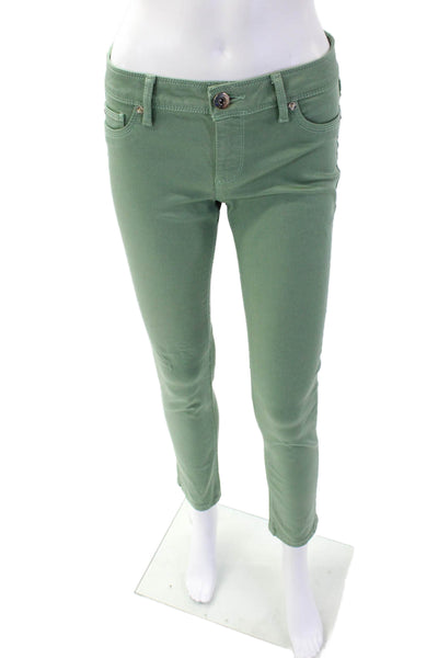 DL1961 Womens Angel Mid Rise Skinny Ankle Pants Versailles Green Size 26