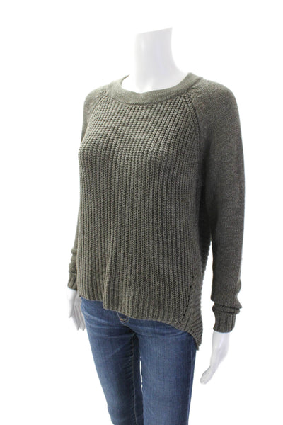 Margaret OLeary Womens Crew Neck Sweater Gray Cotton Size Extra Small