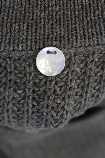 Margaret OLeary Womens Crew Neck Sweater Gray Cotton Size Extra Small