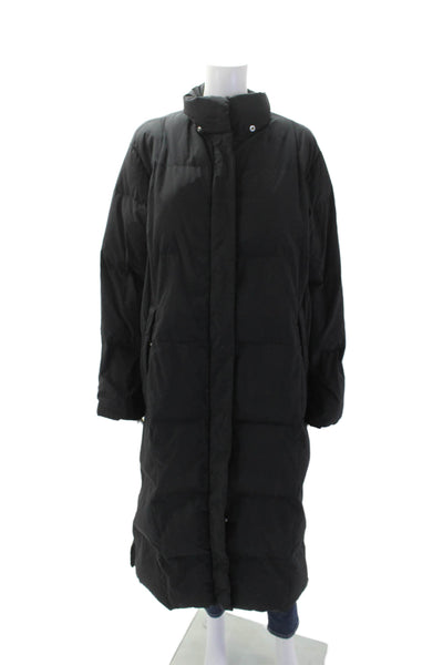 Postcard Womens Full Zipper Long Sleeves Puffer Coat Jet Black Size 12
