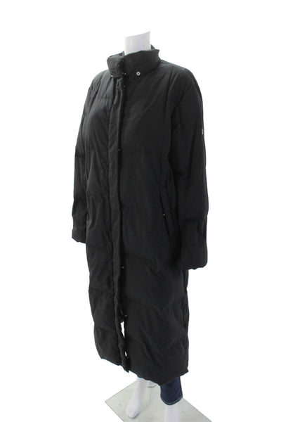 Postcard Womens Full Zipper Long Sleeves Puffer Coat Jet Black Size 12