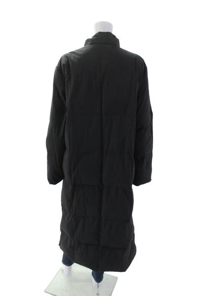 Postcard Womens Full Zipper Long Sleeves Puffer Coat Jet Black Size 12