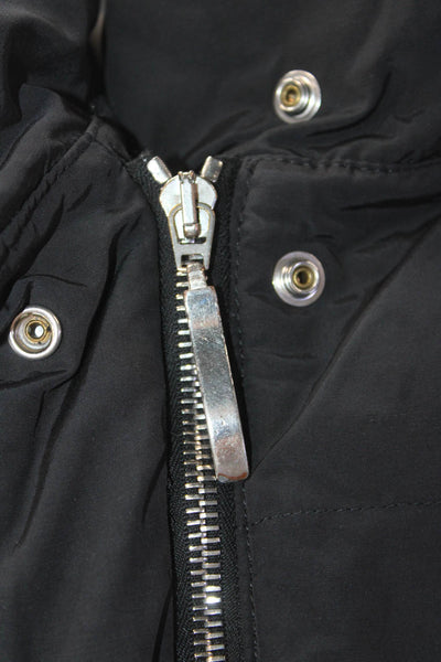 Postcard Womens Full Zipper Long Sleeves Puffer Coat Jet Black Size 12