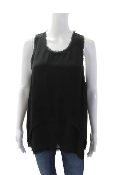 Madison By Madison Marcus Womens Silk Sleeveless Tank Top Black Size M