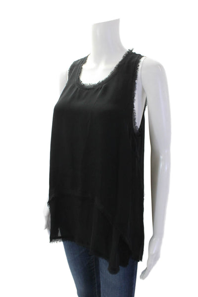 Madison By Madison Marcus Womens Silk Sleeveless Tank Top Black Size M