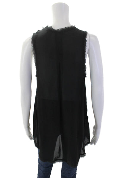 Madison By Madison Marcus Womens Silk Sleeveless Tank Top Black Size M