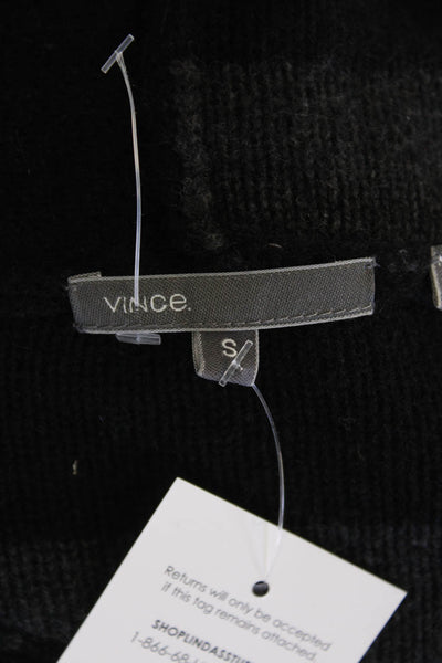 Vince Womens Cashmere Striped V-Neck Knit Cardigan Sweater Gray Size S