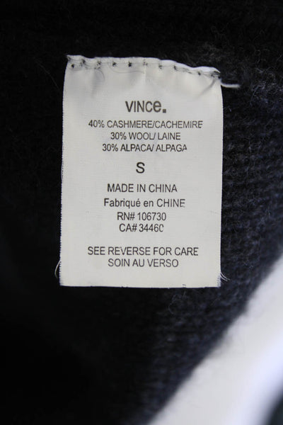 Vince Womens Cashmere Striped V-Neck Knit Cardigan Sweater Gray Size S