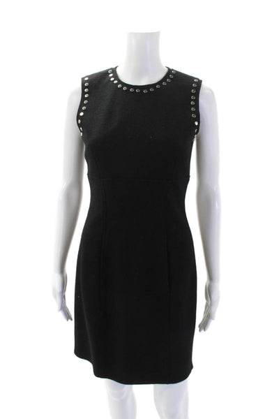Susana Monaco Womens Wool Sleeveless Knee Length Pencil Dress Black Size 4