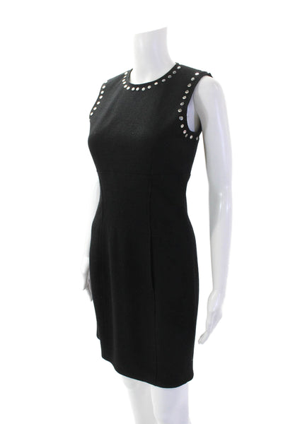 Susana Monaco Womens Wool Sleeveless Knee Length Pencil Dress Black Size 4