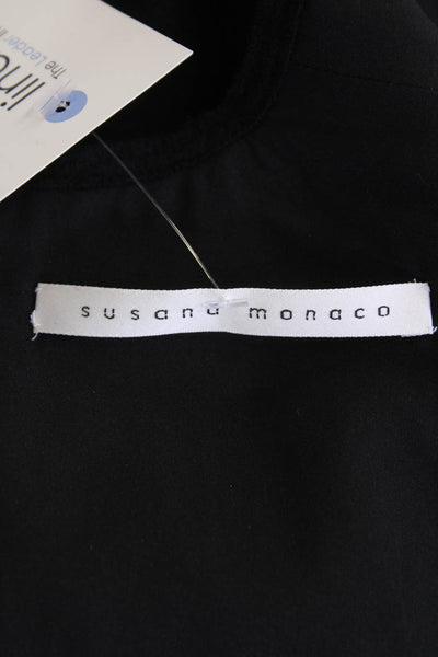 Susana Monaco Womens Wool Sleeveless Knee Length Pencil Dress Black Size 4