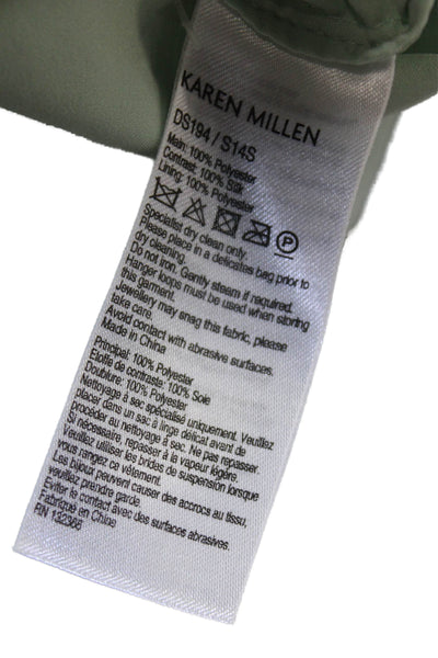 Karen Millen Womens Textured Lined Sleeveless Mini Dress Mint Green Size 04