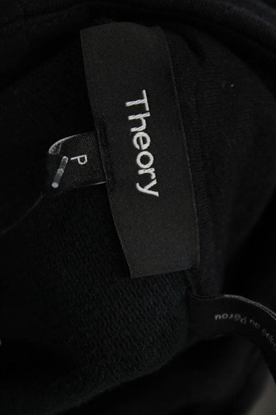 Theory Womens 1/2 Zippered Long Sleeve Pullover Sweatshirt Black Size PP