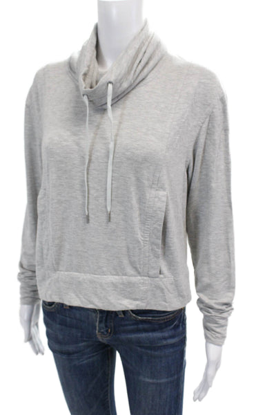 Helmut Lang Womens High Neck Drawstring Pullover Sweatshirt Gray Size PP
