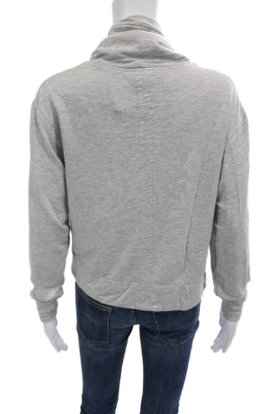 Helmut Lang Womens High Neck Drawstring Pullover Sweatshirt Gray Size PP